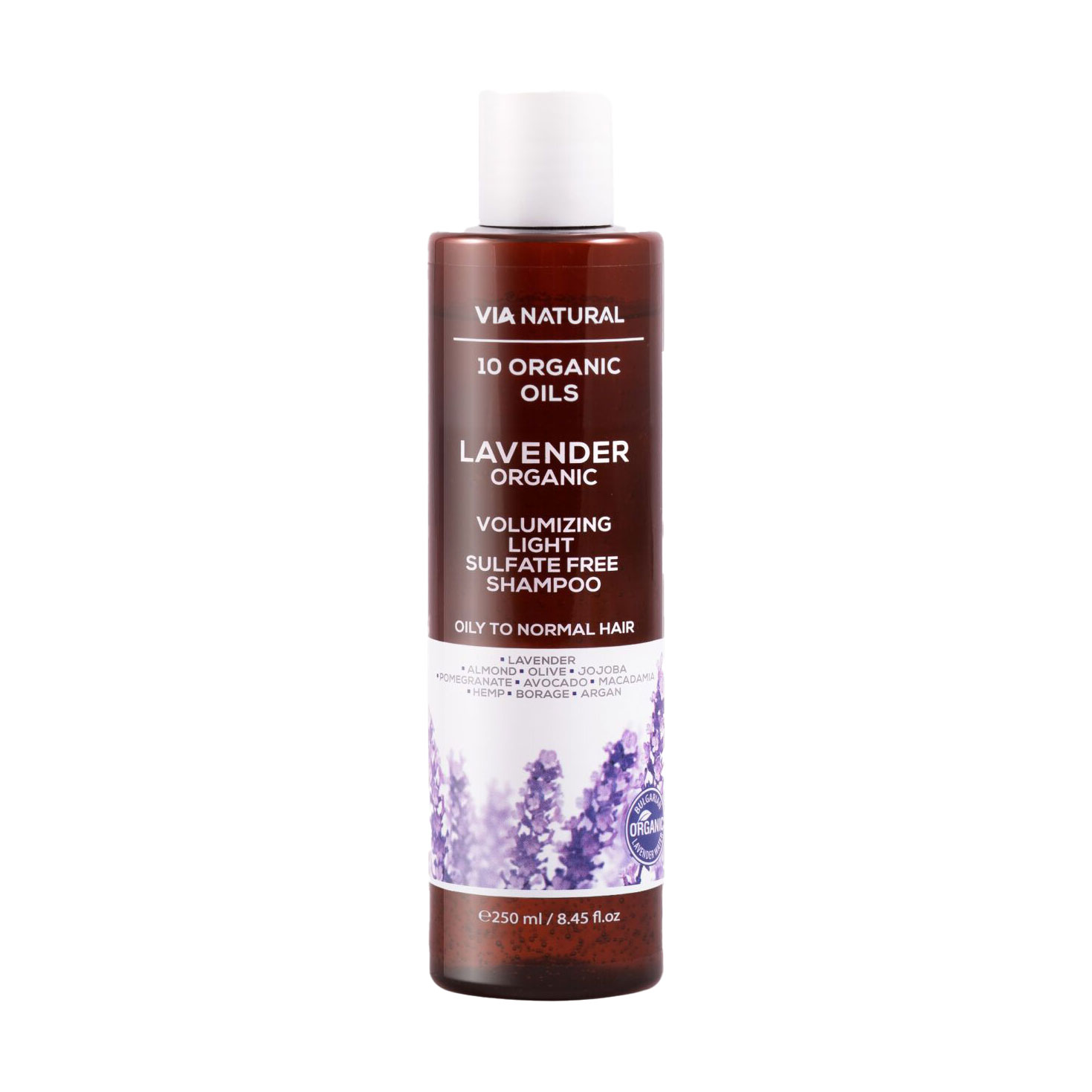 Шампунь для збільшення об'єму волосся BioFresh Via Natural Lavender Organic Volumizing Lite Sulfate Free Shampoo, 250 мл